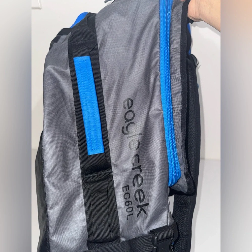 Sleek Black and Blue Men's Duffel Bag